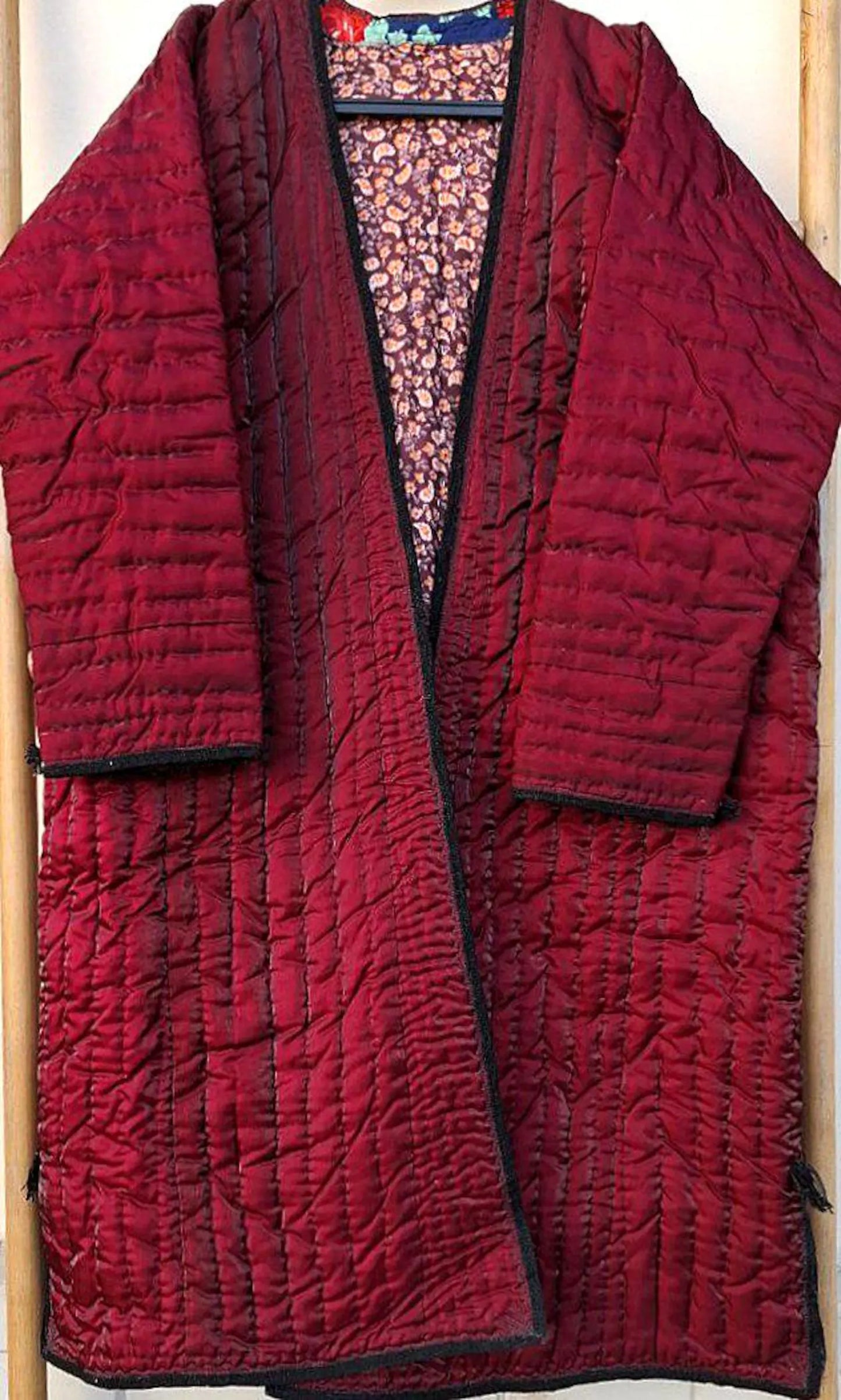 Uzbek handmade warm quilted ikat chapan, coat, robe .Unisex, free size.
