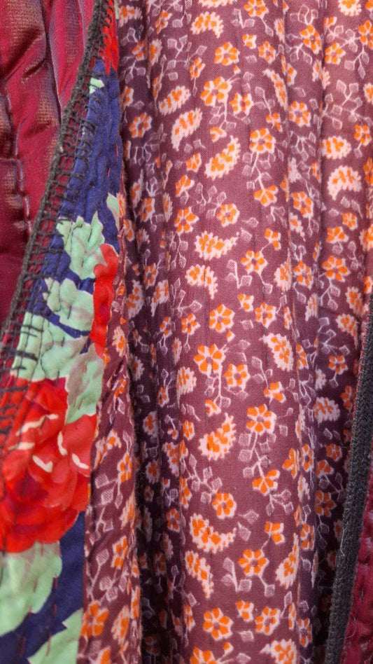 Uzbek handmade warm quilted ikat chapan, coat, robe .Unisex, free size.