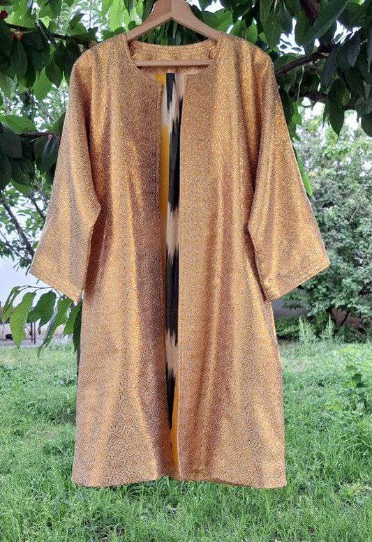 Uzbek chapan ,coat ,robe,garment ,jacket,kaftan from brocade fabric
